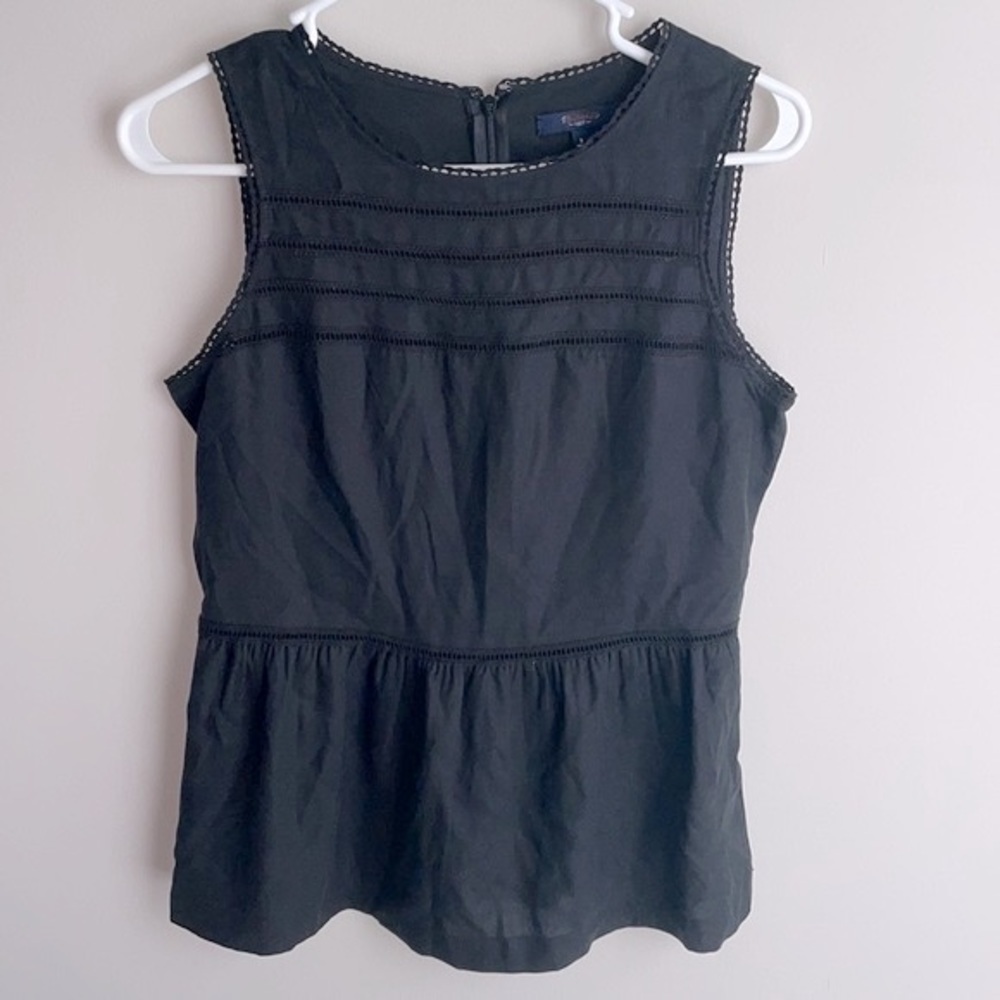 Madewell Black peplum sleeveless blouse